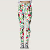 Farbenfrohe tropische Blume Leggings (Vorderseite)