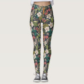 Farbenfrohe tropische Blume Leggings (Vorderseite)