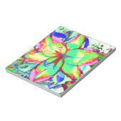 Farbenfrohe tropische Blume mit grüner Rosa Lilie Notizblock (Rotiert)