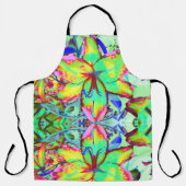 Farbenfrohe tropische Blume mit grüner Rosa Lilie Schürze (Vorderseite)