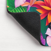 Farbenfrohe tropische Blume Muster Mousepad (Ecke)