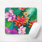 Farbenfrohe tropische Blume Muster Mousepad (Mit Mouse)