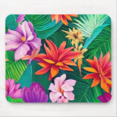 Farbenfrohe tropische Blume Muster Mousepad (Vorne)