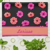 Farbenfrohe tropische Blume Muster Name Geschirrtuch (Gefaltet)