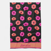 Farbenfrohe tropische Blume Muster Name Geschirrtuch (Vertikal)