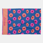 Farbenfrohe tropische Blume Muster Name Geschirrtuch (Horizontal)