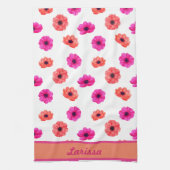 Farbenfrohe tropische Blume Muster Name Geschirrtuch (Vertikal)