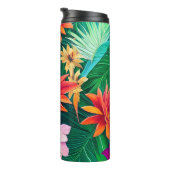Farbenfrohe tropische Blume Muster Thermosbecher (Nach rechts gedreht)