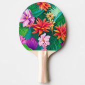 Farbenfrohe tropische Blume Muster Tischtennis Schläger (Vorderseite)