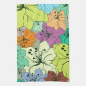 Farbenfrohe tropische Blume Nahtloses Muster Geschirrtuch (Vertikal)