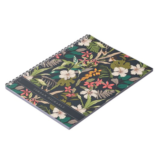 Farbenfrohe tropische Blume Notizblock (Linke Seite)