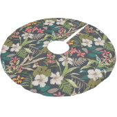 Farbenfrohe tropische Blume Polyester Weihnachtsbaumdecke (Schrägansicht)