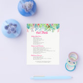 Farbenfrohe tropische Blume - Preisliste Flyer (Einzeln)