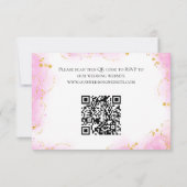 Farbenfrohe tropische Blume QR Code Hochzeit RSVP Karte (Rückseite)