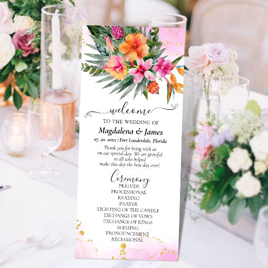 Farbenfrohe tropische Blume Rosa Orangefarbene Hoc Programm