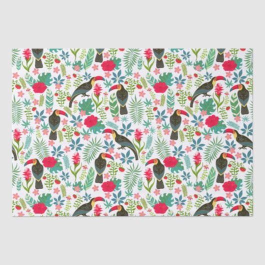 Farbenfrohe tropische Blume Seidenpapier (Vorderseite)