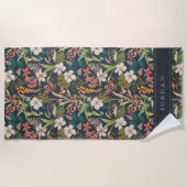 Farbenfrohe tropische Blume Strandtuch (Vorderseite)