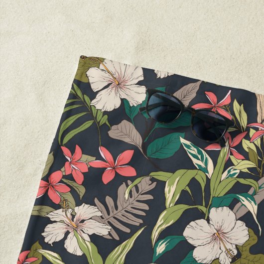 Farbenfrohe tropische Blume Strandtuch (Beispiel)