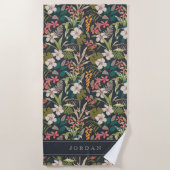 Farbenfrohe tropische Blume Strandtuch (Vorderseite)