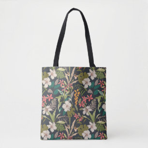 Farbenfrohe tropische Blume Tasche