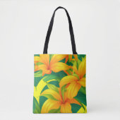 Farbenfrohe tropische Blume Tasche (Vorderseite)
