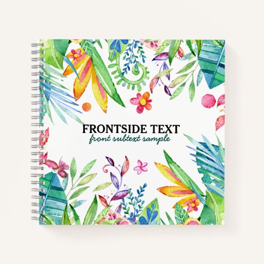 Farbenfrohe tropische Blume und Blattdesign Notizblock (Vorderseite)