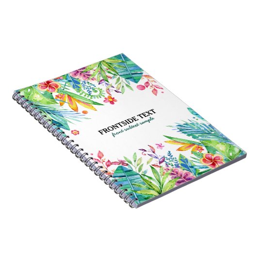 Farbenfrohe tropische Blume und Blätter Design Notizblock (Rechte Seite)