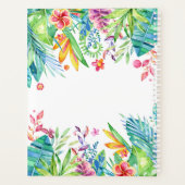 Farbenfrohe tropische Blume und Blätter Design Planer (Rückseite)