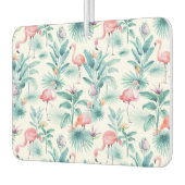 Farbenfrohe tropische Blume und Flamingos Autolufterfrischer (Links)