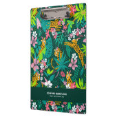 Farbenfrohe tropische Blume und Tiermuster Klemmbrett (Links)