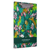 Farbenfrohe tropische Blume und Tiermuster Klemmbrett (Rechts)