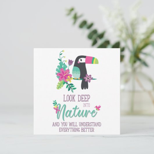 farbenfrohe tropische Blume und Toucan inspirieren (Stehend Vorderseite)