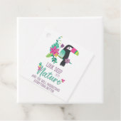 farbenfrohe tropische Blume und Toucan inspirieren Geschenkanhänger (Beispiel)