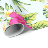 Farbenfrohe tropische Blume Vibe Bouquet Muster Geschenkpapier (Rolleneckpunkt)