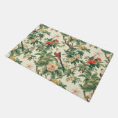 Farbenfrohe tropische Blume Vögel Fußmatte (Schrägansicht)