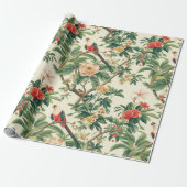 Farbenfrohe tropische Blume Vögel Geschenkpapier (Ungerollt)