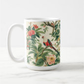 Farbenfrohe tropische Blume Vögel Kaffeetasse (Links)