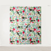 Farbenfrohe tropische Blume Wandteppich (Vorderseite)