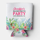 Farbenfrohe tropische Blume Wasserfarben Dosenkühler (Vorderseite)