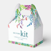 Farbenfrohe tropische Blume Wasserfarben Geschenkschachtel (Rückseite)