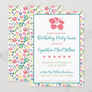 Farbenfrohe tropische Blumen Boho Geburtstag Einladung