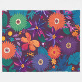 Farbenfrohe tropische Blumenmuster mit fetten Blum Fleecedecke (Vorderseite (Horizontal))