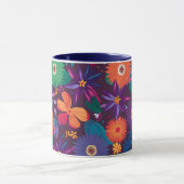 Farbenfrohe tropische Blumenmuster mit fetten Blum Tasse (Zentrum)