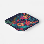 Farbenfrohe tropische Blumenmuster Pappteller (Gewinkelt)