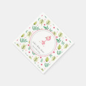 Farbenfrohe tropische Blüte Pink Flamingo Baby Dus Serviette (Ecke)