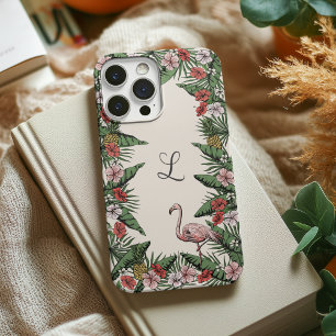 Farbenfrohe tropische Blütenpracht, rosa Flamingo iPhone 16 Pro Hülle