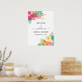 Farbenfrohe tropische Brautpartys Willkommen Poster (Küche)