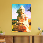 Farbenfrohe tropische Buddha Stretched Canvas Prin Leinwanddruck (Insitu (Wohnzimmer))