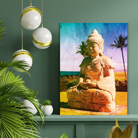 Farbenfrohe tropische Buddha Stretched Canvas Prin Leinwanddruck