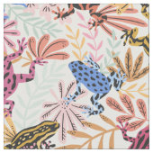 Farbenfrohe tropische Dart Frogs Stoff (Nahaufnahme)